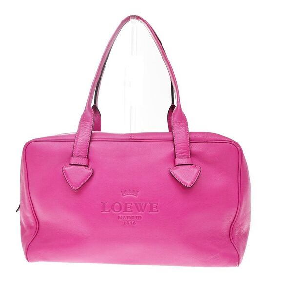 Loewe Handbags - Loewe Heritage Boston Leather Pink Leather Handbag